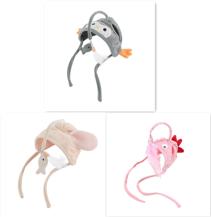 New Head Wearing Feather Funny Cat Stick Funny Cat Toy Stick Gray Big Eye Pet Toys Pet Products - 𝓢𝓱𝓸𝓹𝓵𝓮𝓬𝔂