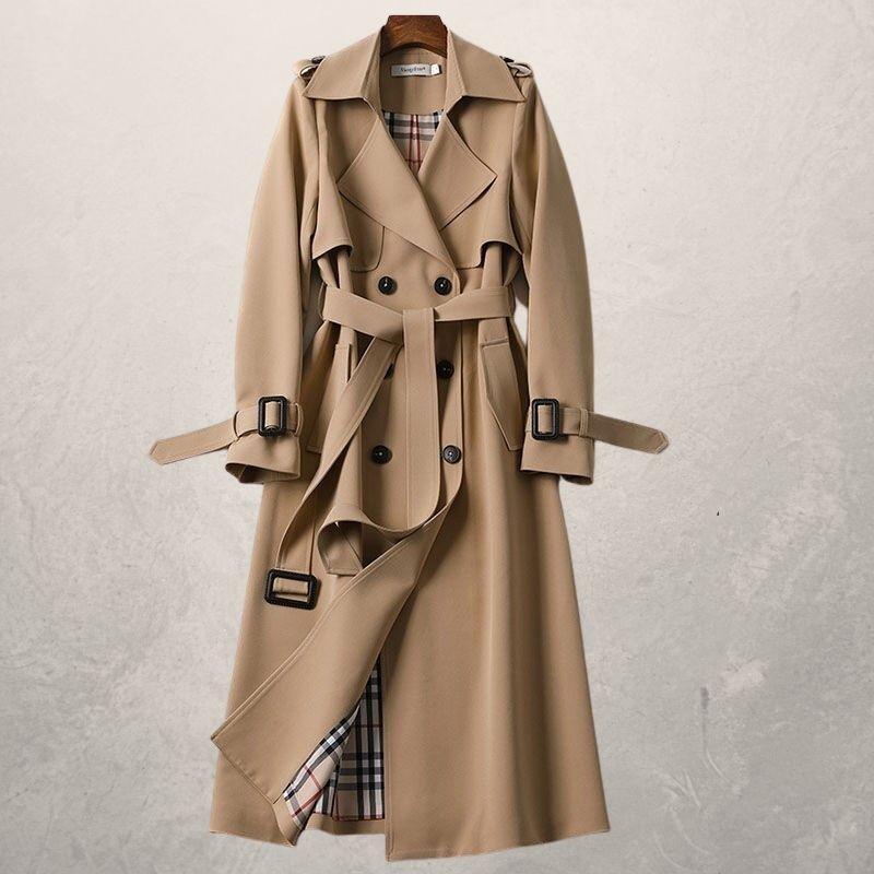 Women's Mid-length Trench Coat Autumn Long Windbreaker - 𝓢𝓱𝓸𝓹𝓵𝓮𝓬𝔂