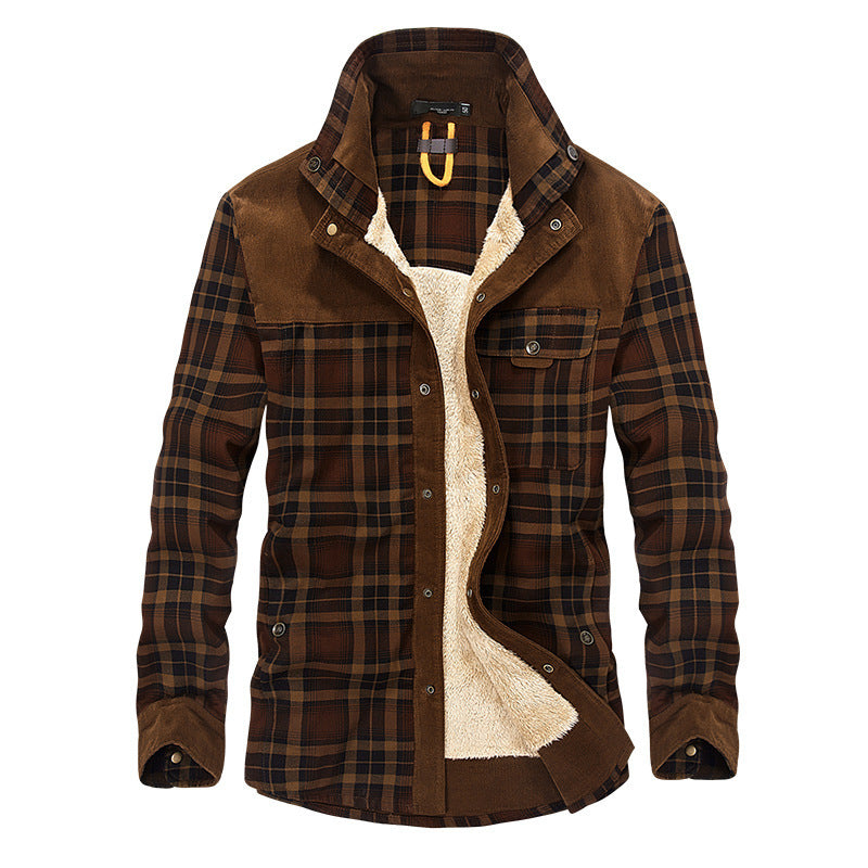Winter Jacket Men Thicken Warm Fleece Jackets Coats Pure Cotton Plaid Jacket Military Clothes - 𝓢𝓱𝓸𝓹𝓵𝓮𝓬𝔂