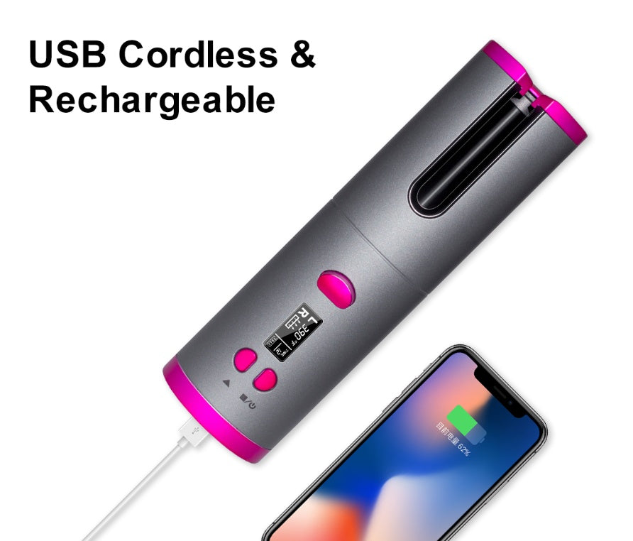 Curling Iron USB Wireless Multifunctional Charging Curler - 𝓢𝓱𝓸𝓹𝓵𝓮𝓬𝔂