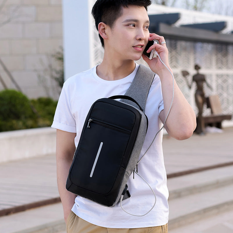 Anti-theft USB charging chest bag with you - 𝓢𝓱𝓸𝓹𝓵𝓮𝓬𝔂