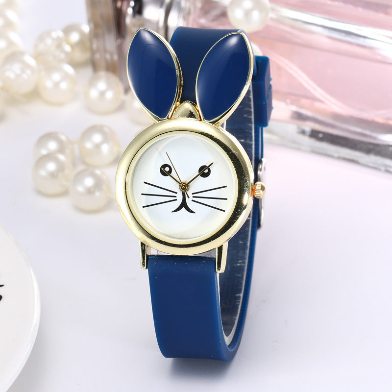 Casual Cute Silicone Candy Series Rabbit Ear Decoration Electronic Quartz Watch - 𝓢𝓱𝓸𝓹𝓵𝓮𝓬𝔂