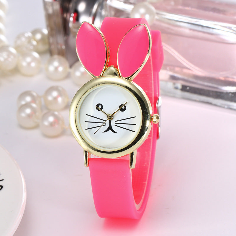 Casual Cute Silicone Candy Series Rabbit Ear Decoration Electronic Quartz Watch - 𝓢𝓱𝓸𝓹𝓵𝓮𝓬𝔂
