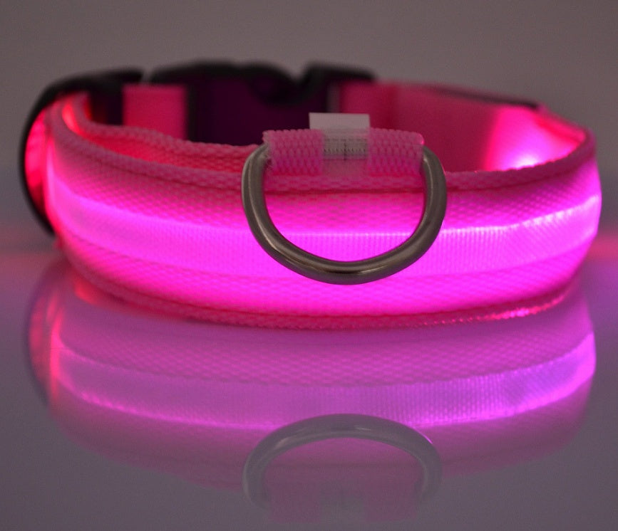 Nylon LED Pet Dog Luminous Collar Night Safety Flashing Glow in Dark Dog Cat Leash Adjustable Pet Supplies - 𝓢𝓱𝓸𝓹𝓵𝓮𝓬𝔂