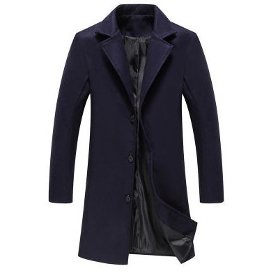 Autumn And Winter New Mens Solid Color Casual Business Woolen Coats - 𝓢𝓱𝓸𝓹𝓵𝓮𝓬𝔂