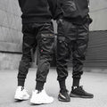 Ribbons Harem Joggers Men Cargo Pants Streetwear Hip Hop Casual Pockets Cotton Track Pants - 𝓢𝓱𝓸𝓹𝓵𝓮𝓬𝔂