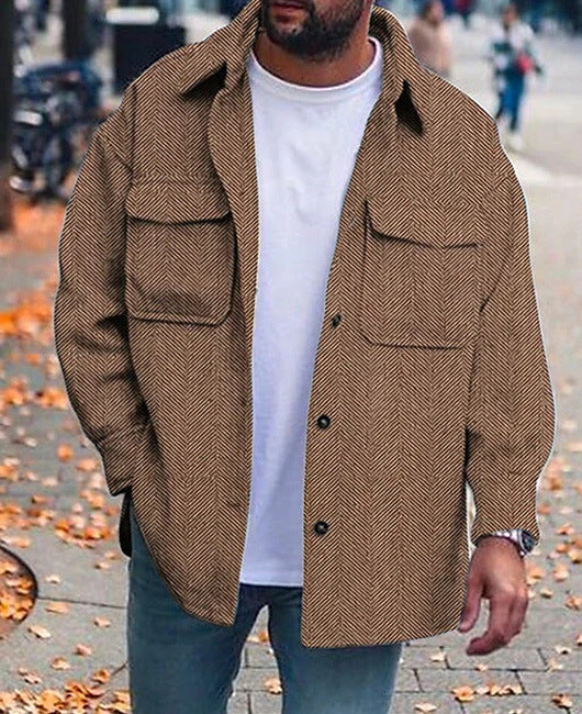 Coat Men Polo Collar Top Men Fashion Work Clothes - 𝓢𝓱𝓸𝓹𝓵𝓮𝓬𝔂