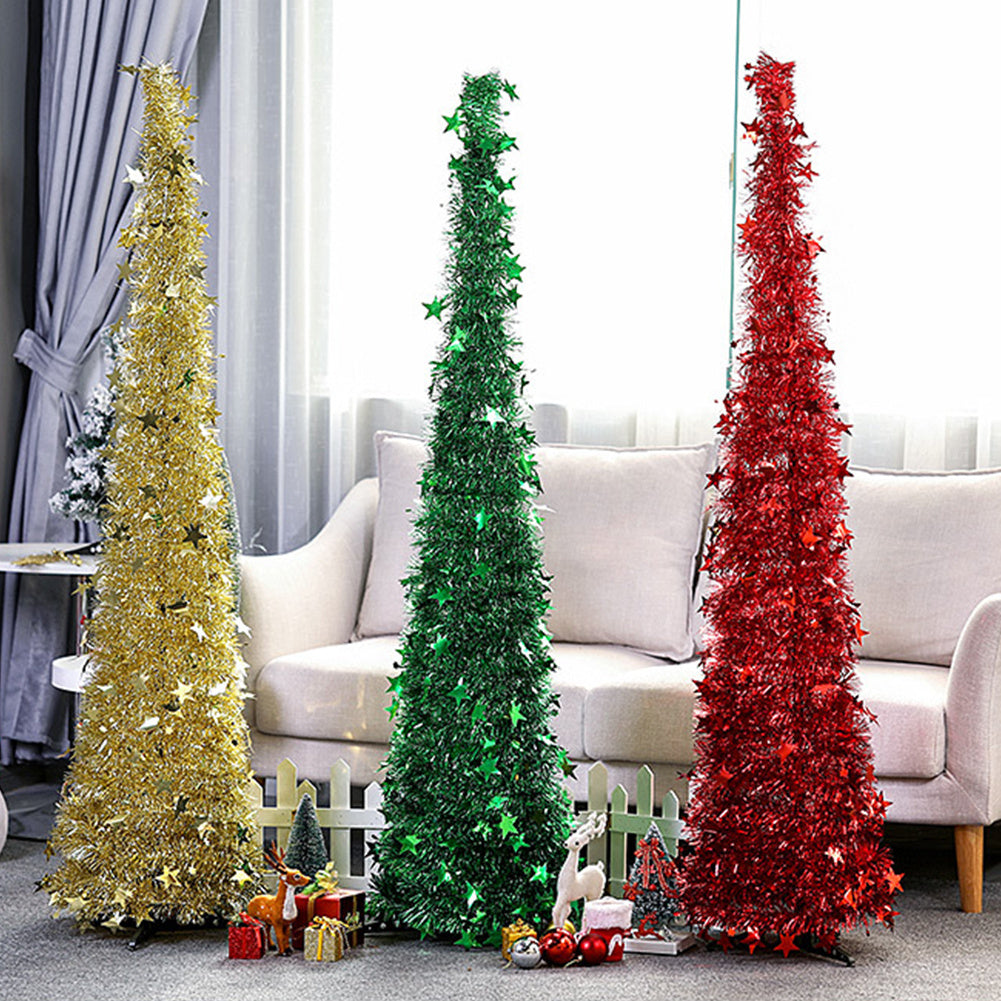 Artificial Tinsel Up Christmas Tree With Stand Gorgeous Collapsible Artificial Christmas Tree For Christmas Decorations - 𝓢𝓱𝓸𝓹𝓵𝓮𝓬𝔂