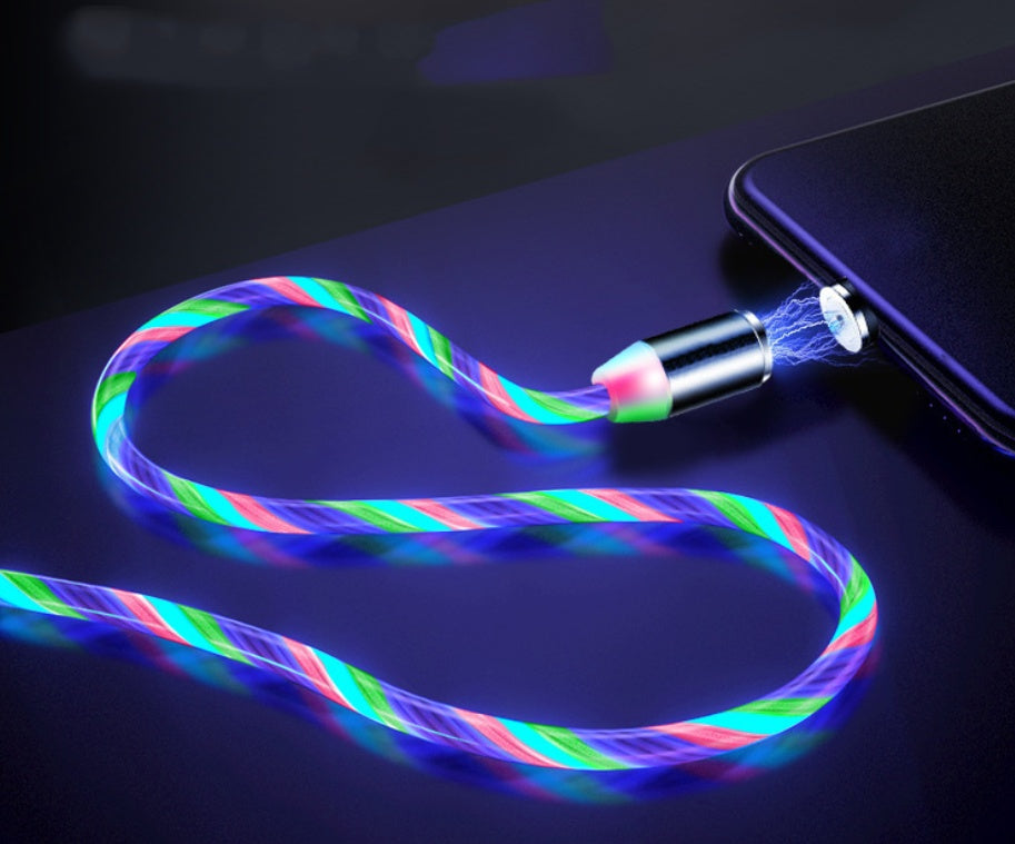 Compatible with Apple, Flowing Ligh Magnetic Streamer Data Line Cable for Iphone Android Typec - 𝓢𝓱𝓸𝓹𝓵𝓮𝓬𝔂