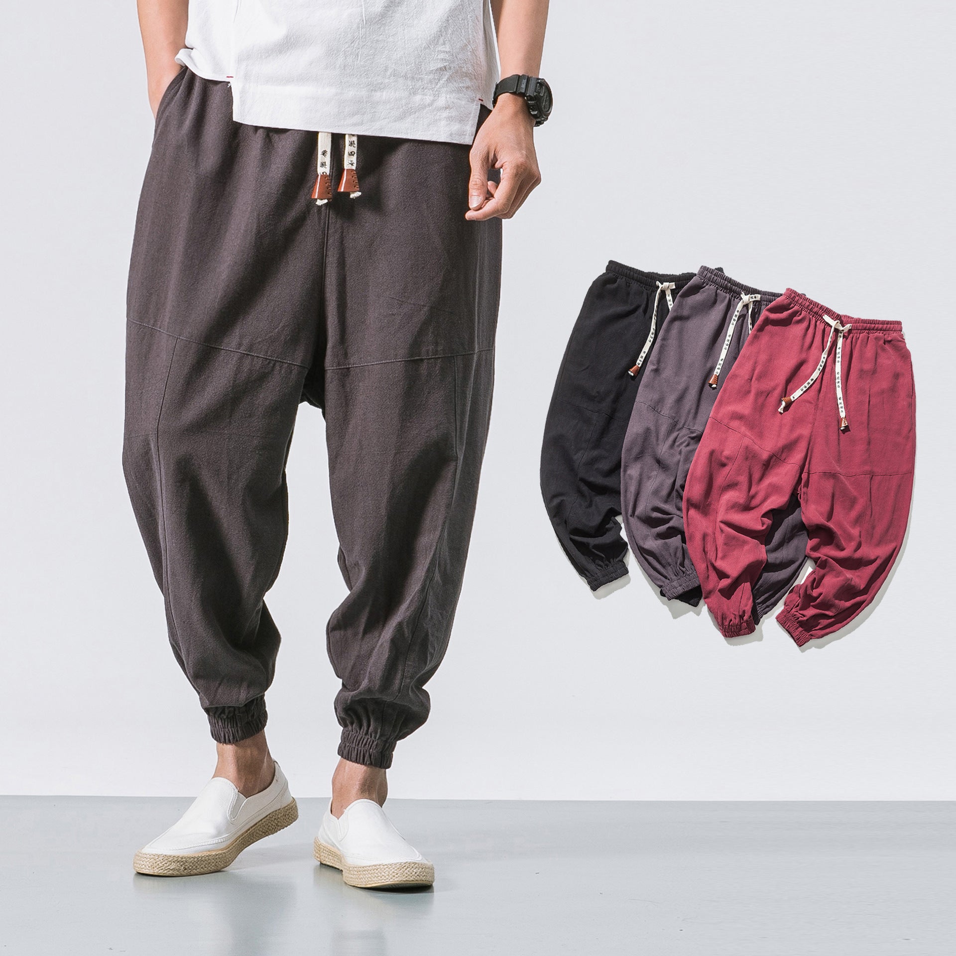 Mens Hip Hop Streetwear Gym Joggers Pants Drawstring Elastic Pockets Tapered Sweatpants - 𝓢𝓱𝓸𝓹𝓵𝓮𝓬𝔂