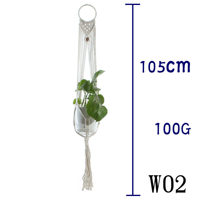 Flower Pot Net Bag Beige Cotton Rope Indoor Plant Hanger Hanging Basket Sling - 𝓢𝓱𝓸𝓹𝓵𝓮𝓬𝔂