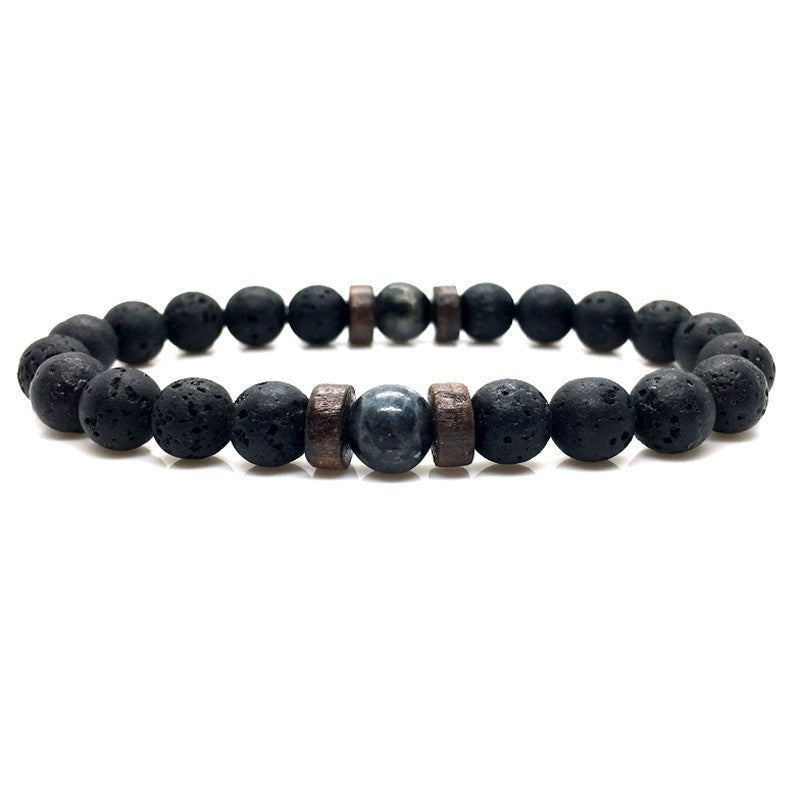 Personality Men's Black Volcanic Stone Bracelet - 𝓢𝓱𝓸𝓹𝓵𝓮𝓬𝔂