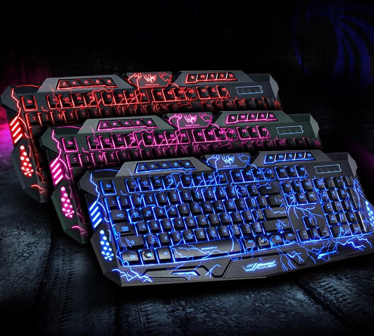 J10 tricolor backlight wired gaming keyboard set colorful luminous gaming mouse keyboard Russian keyboard - 𝓢𝓱𝓸𝓹𝓵𝓮𝓬𝔂
