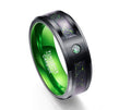 Matte Green Zircon Men Ring Tungsten Carbide Wedding Ring - 𝓢𝓱𝓸𝓹𝓵𝓮𝓬𝔂