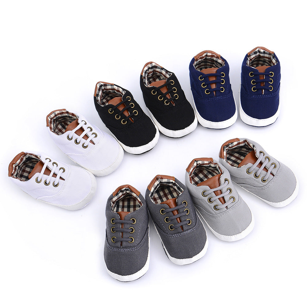 Solid color casual lace soft bottom baby canvas shoes baby shoes toddler shoes - 𝓢𝓱𝓸𝓹𝓵𝓮𝓬𝔂