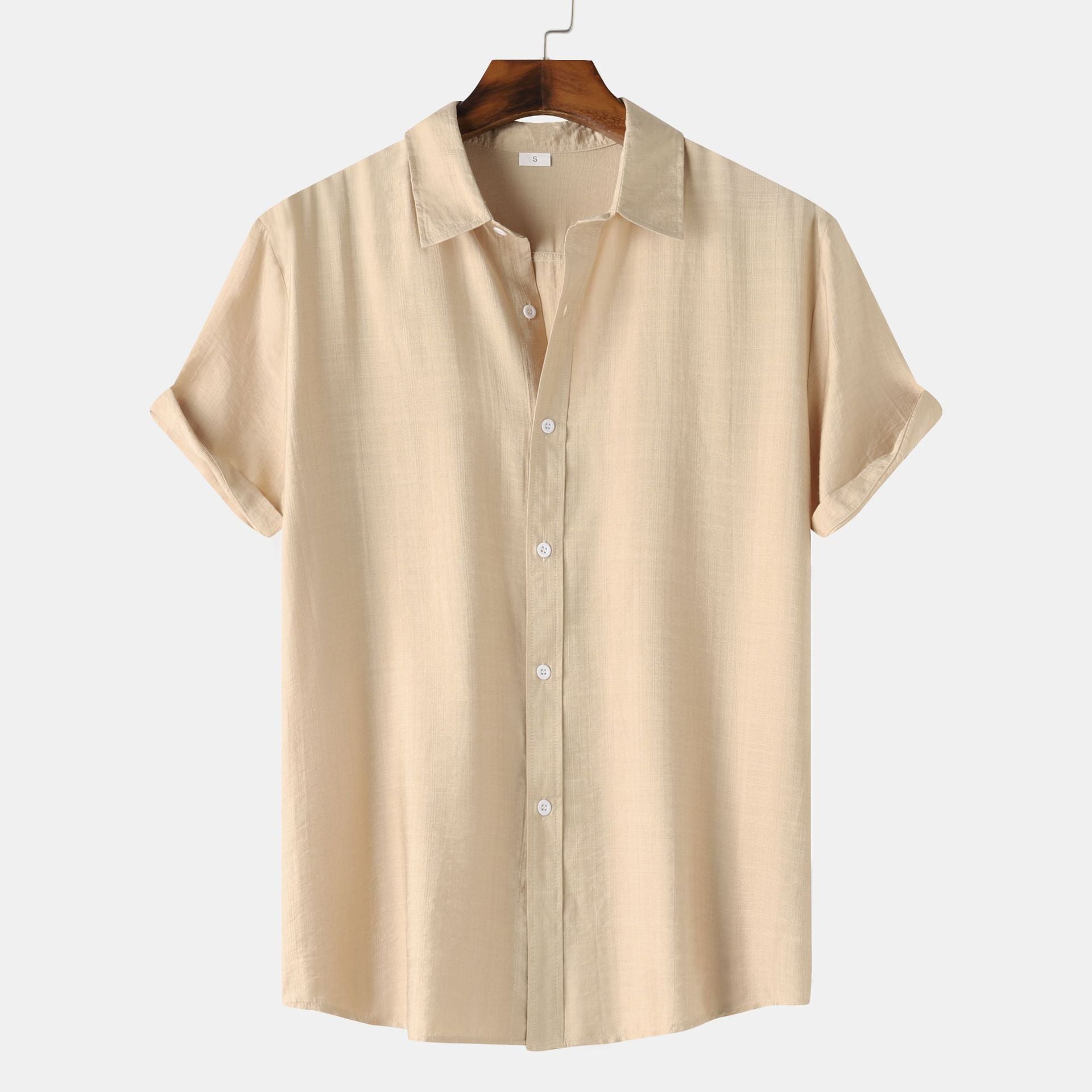 Teenagers Solid Color Short-sleeved Lapel Shirt Top - 𝓢𝓱𝓸𝓹𝓵𝓮𝓬𝔂