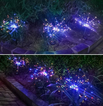 New Ground Plug Solar Fireworks Light LED Light String Copper Wire Outdoor Garden Decoration Star Lights Christmas Lights - 𝓢𝓱𝓸𝓹𝓵𝓮𝓬𝔂