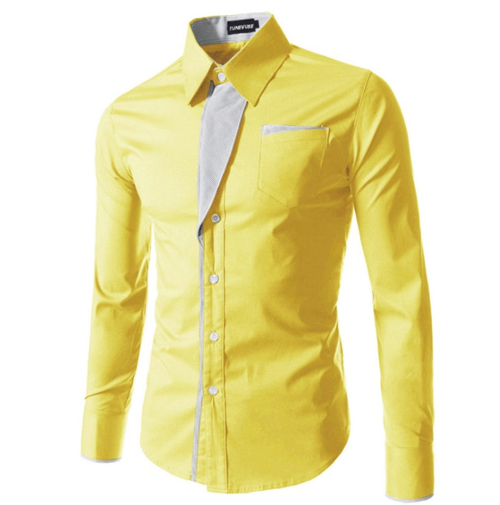 European And American Simple Men's Long Sleeve Shirt - 𝓢𝓱𝓸𝓹𝓵𝓮𝓬𝔂