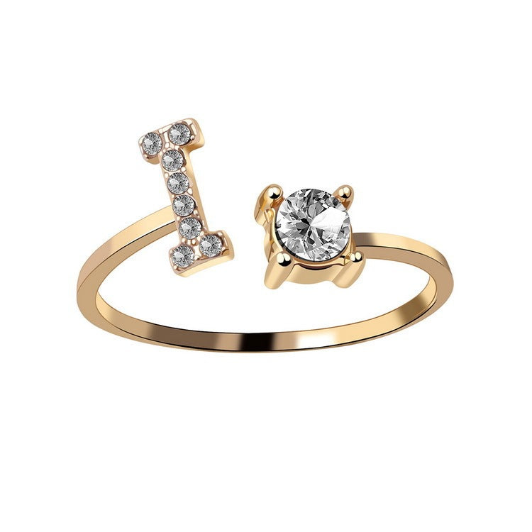 New Design Adjustable 26 Initial Letter Ring Fashion Jewelry For Women Simple Elegant Jewelry - 𝓢𝓱𝓸𝓹𝓵𝓮𝓬𝔂