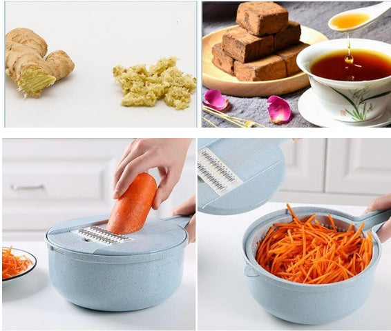 8 In 1 Mandoline Slicer Vegetable Slicer Potato Peeler Carrot Onion Grater With Strainer Vegetable Cutter Kitchen Accessories - 𝓢𝓱𝓸𝓹𝓵𝓮𝓬𝔂