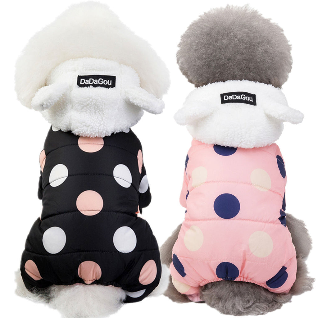 Warm big polka dot four-leg cotton coat - 𝓢𝓱𝓸𝓹𝓵𝓮𝓬𝔂