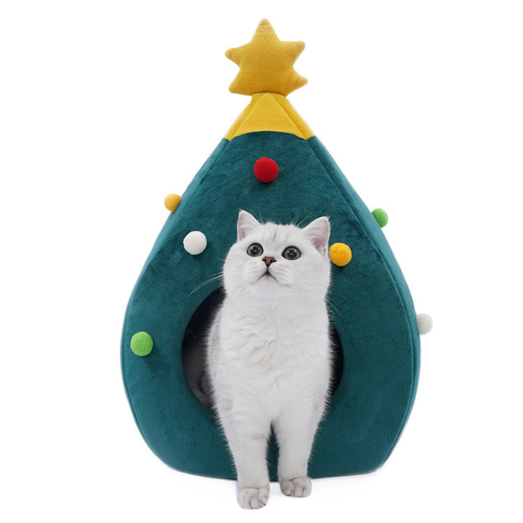 Christmas Tree Pet Bed Winter Warm Pet Nest Cat House Dog pet supplies - 𝓢𝓱𝓸𝓹𝓵𝓮𝓬𝔂