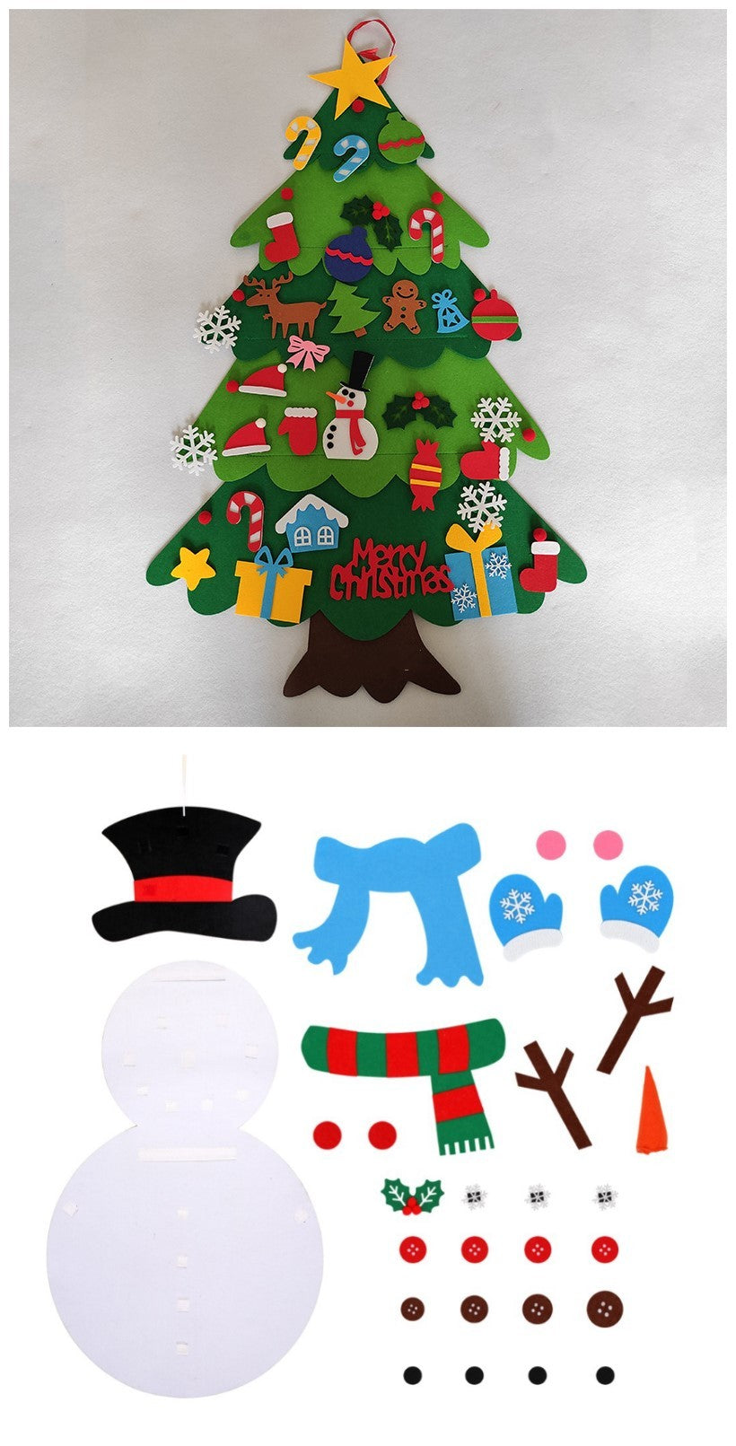 DIY Felt Christmas Tree New Year Toddler Kids Handmade Gift Toys Door Wall Hanging Ornaments Holiday Party Home Decor Set - 𝓢𝓱𝓸𝓹𝓵𝓮𝓬𝔂