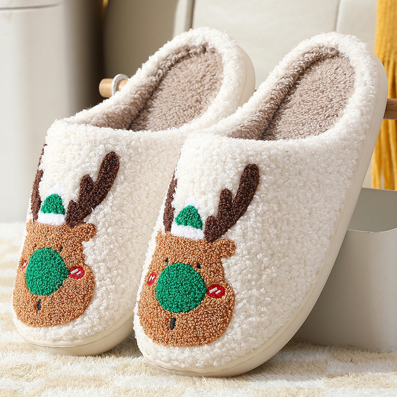 Christmas Shoes Winter Home Slippers Elk Soft Cozy Bedroom Slipper Slip On House Shoes - 𝓢𝓱𝓸𝓹𝓵𝓮𝓬𝔂