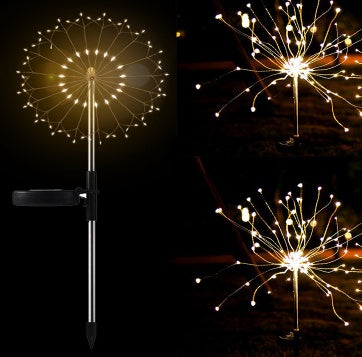 New Ground Plug Solar Fireworks Light LED Light String Copper Wire Outdoor Garden Decoration Star Lights Christmas Lights - 𝓢𝓱𝓸𝓹𝓵𝓮𝓬𝔂