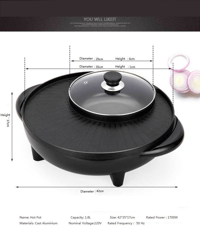 Multifunctional Pot Electric Grill - 𝓢𝓱𝓸𝓹𝓵𝓮𝓬𝔂