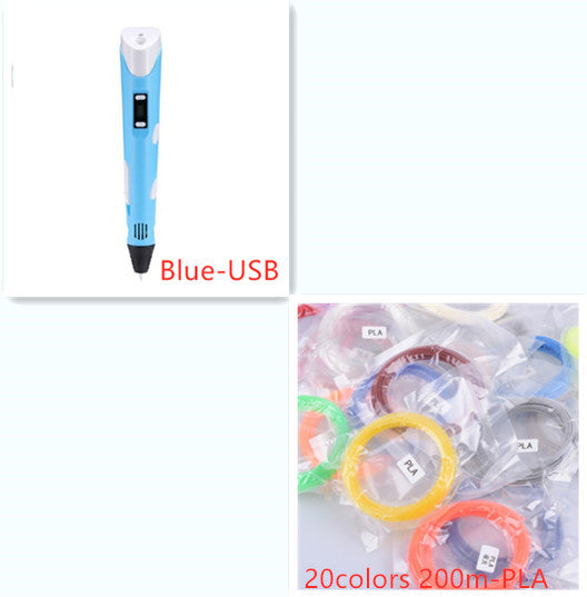3D print pen 3D pen two generation graffiti 3D stereoscopic paintbrush children puzzle painting toys - 𝓢𝓱𝓸𝓹𝓵𝓮𝓬𝔂