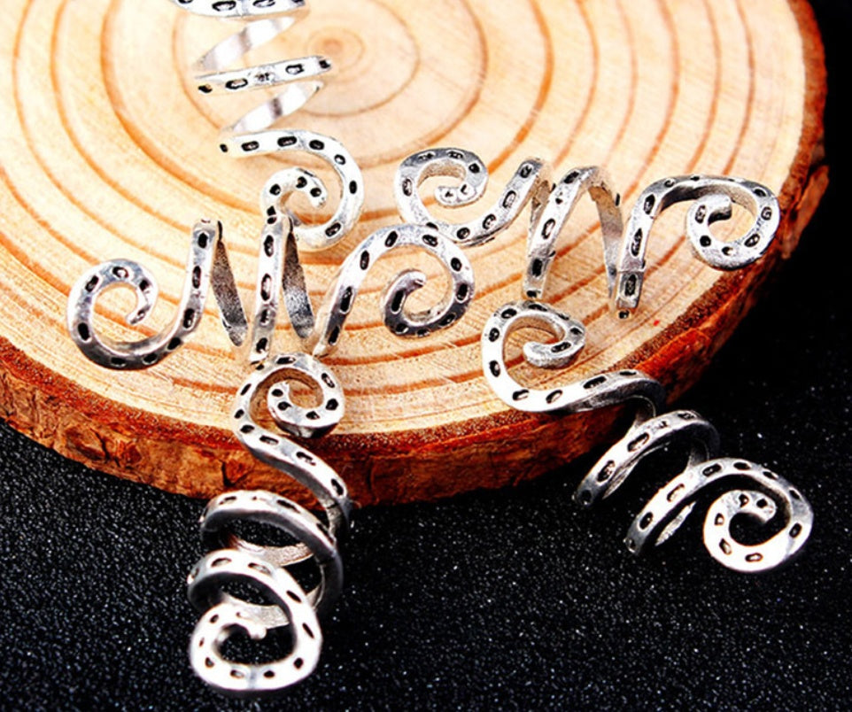 Silver Viking Spiral hair braid - 𝓢𝓱𝓸𝓹𝓵𝓮𝓬𝔂