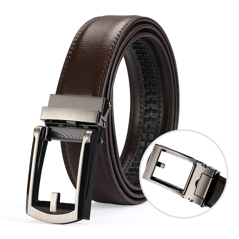 Two-layer Cowhide Fake Needle Automatic Buckle Men's Special Belt - 𝓢𝓱𝓸𝓹𝓵𝓮𝓬𝔂