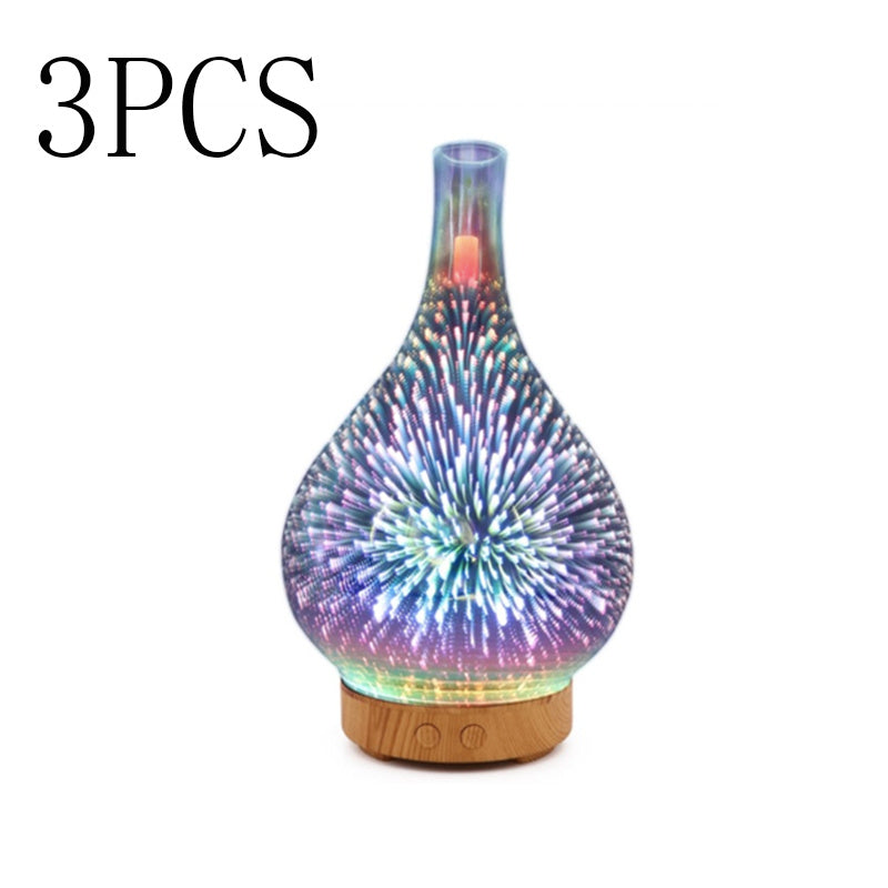3D Glass Aroma Diffuser Colorful Lamp Humidifier Night Light - 𝓢𝓱𝓸𝓹𝓵𝓮𝓬𝔂