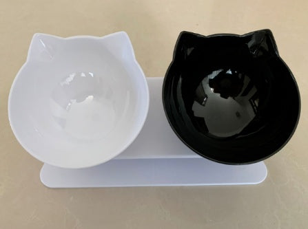 New Inclined Food Cat Ear Oblique Mouth Transparent Single Pet Bowl - 𝓢𝓱𝓸𝓹𝓵𝓮𝓬𝔂
