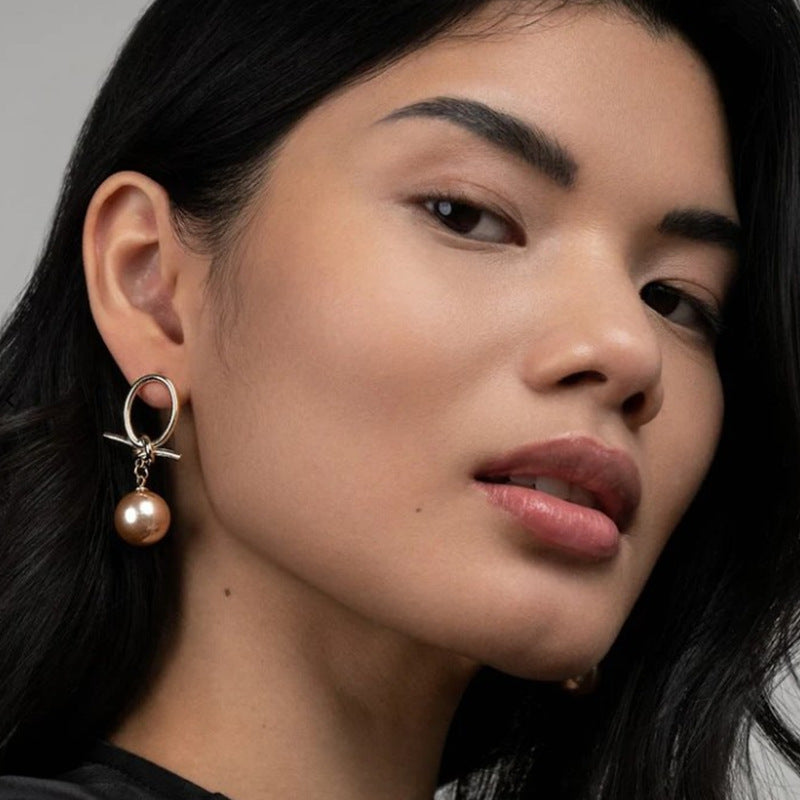 Elegant French Retro Personalized Knotted Pearl Earrings - 𝓢𝓱𝓸𝓹𝓵𝓮𝓬𝔂