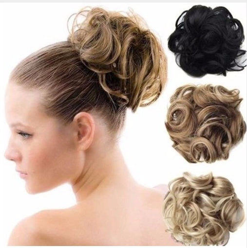 Europe, Japan, and South Korea popular hair bun fluffy natural drawstring curly hair ball head hair ring hair set female hair accessories chemical fiber hair - 𝓢𝓱𝓸𝓹𝓵𝓮𝓬𝔂