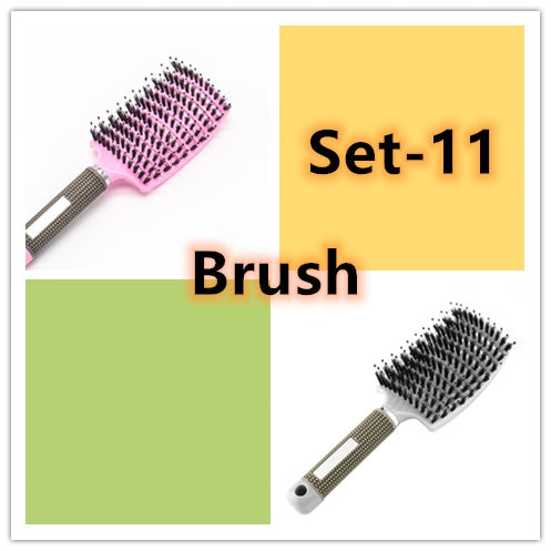 Hairbrush Anti Klit Brushy Haarborstel Women Detangler Hair Brush Bristle Nylon Scalp Massage  Teaser Hair Brush Comb - 𝓢𝓱𝓸𝓹𝓵𝓮𝓬𝔂