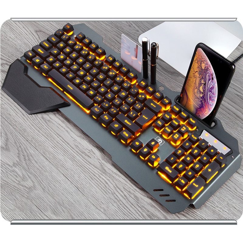 ErgonomicWired Gaming Keyboard with RGB Backlight Phone Holder - 𝓢𝓱𝓸𝓹𝓵𝓮𝓬𝔂