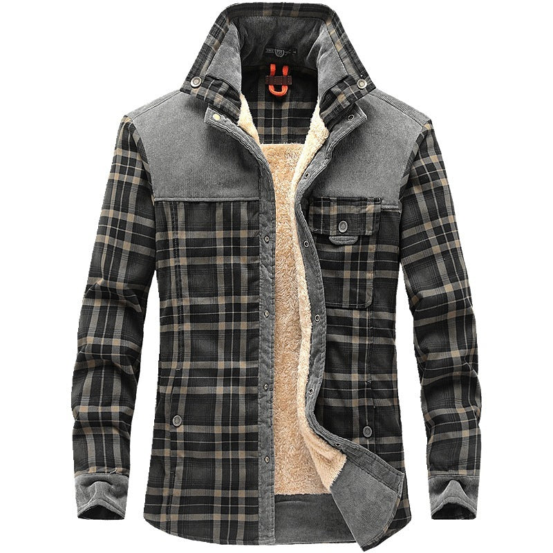Winter Jacket Men Thicken Warm Fleece Jackets Coats Pure Cotton Plaid Jacket Military Clothes - 𝓢𝓱𝓸𝓹𝓵𝓮𝓬𝔂