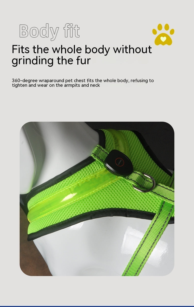 LED Luminous Dog Harness Led USB Charging Dog Chest Strap Vest Pet Safety Reflective Harness Pet Vest For Puppy Large Dog Pet Products - 𝓢𝓱𝓸𝓹𝓵𝓮𝓬𝔂