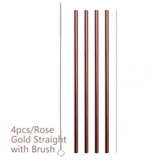 Colourful Reusable Stainless Steel Straws - 𝓢𝓱𝓸𝓹𝓵𝓮𝓬𝔂