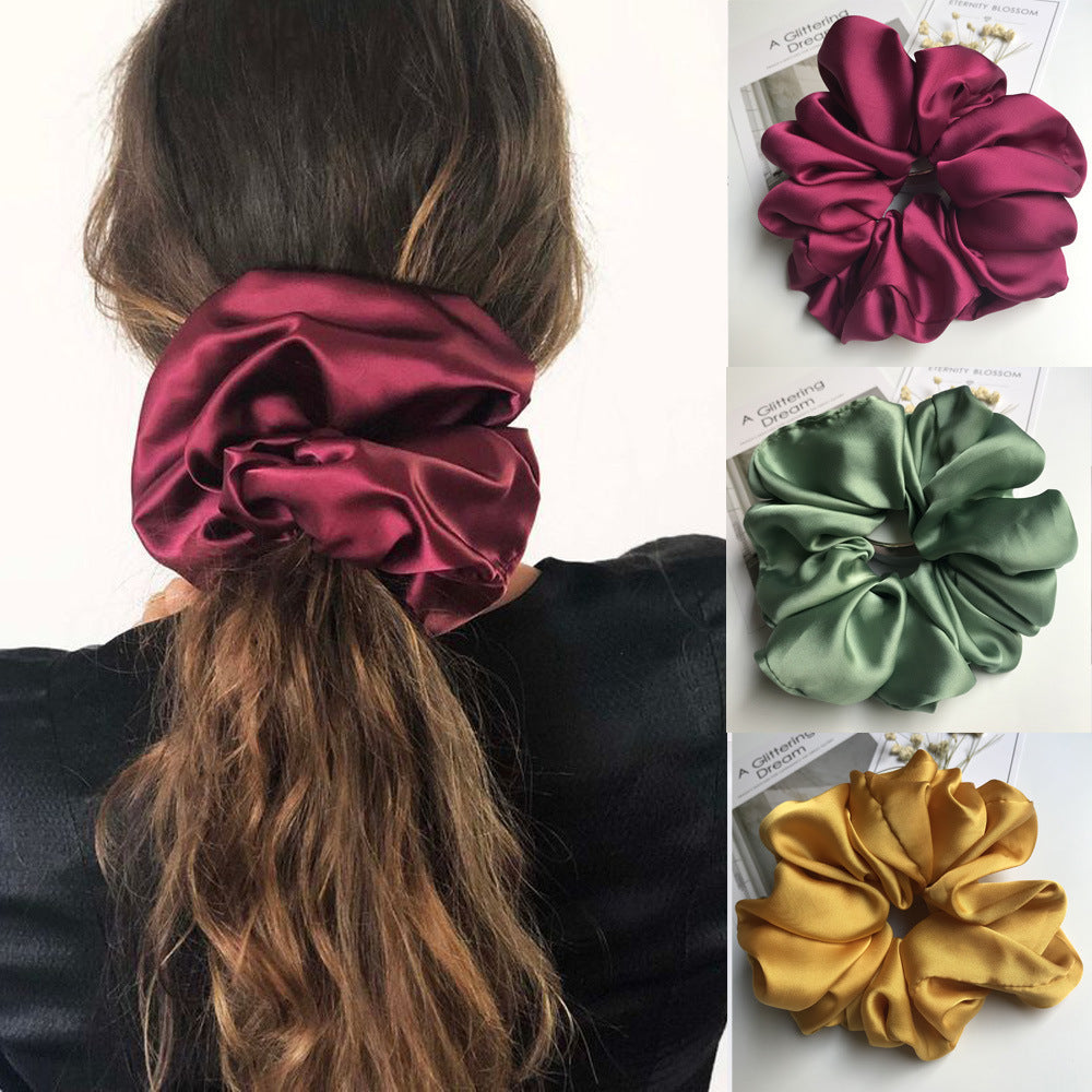 Oversized Smooth Satin Large Intestine Circle Hair Tie - 𝓢𝓱𝓸𝓹𝓵𝓮𝓬𝔂