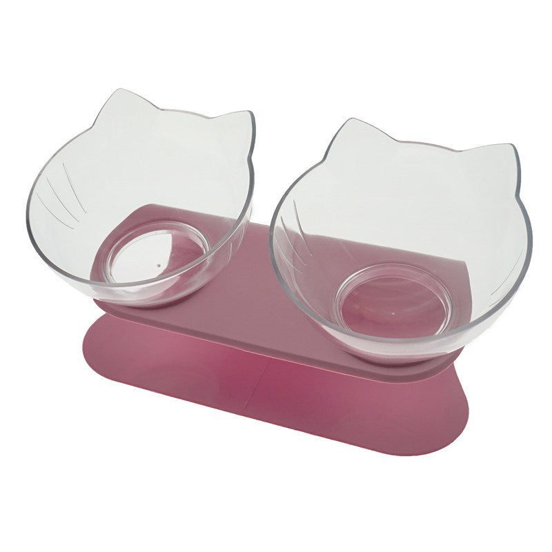 Cat Double Bowl Cat Food Bowl Protects Cervical Vertebra - 𝓢𝓱𝓸𝓹𝓵𝓮𝓬𝔂
