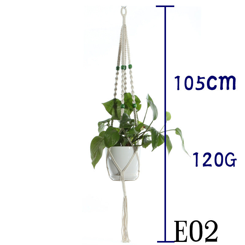 Flower Pot Net Bag Beige Cotton Rope Indoor Plant Hanger Hanging Basket Sling - 𝓢𝓱𝓸𝓹𝓵𝓮𝓬𝔂