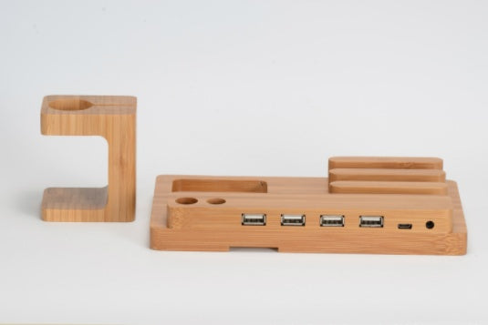 Compatible with Apple , Bamboo, wood andMobile applewatch bracket charging wooden bracket multi-function flat cell phone base - 𝓢𝓱𝓸𝓹𝓵𝓮𝓬𝔂