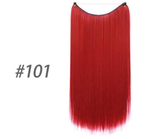 S-noilite 20 inches Invisible Wire No Clips in Hair Extensions Secret Fish Line Hairpieces Silky Straight Synthetic - 𝓢𝓱𝓸𝓹𝓵𝓮𝓬𝔂