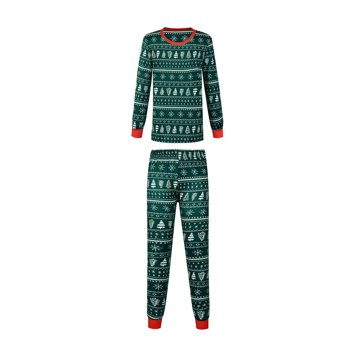 Christmas Print Contrast Color Parent-child Home Service Suit - 𝓢𝓱𝓸𝓹𝓵𝓮𝓬𝔂