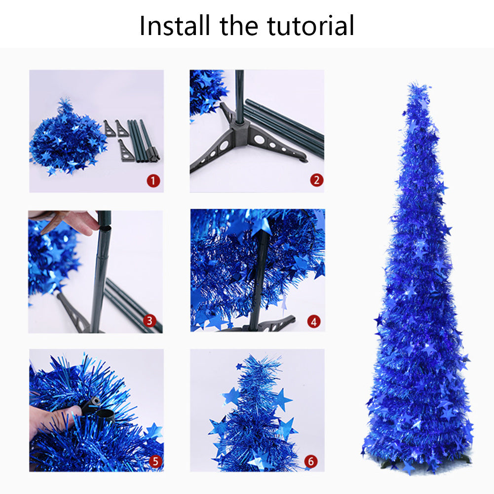 Artificial Tinsel Up Christmas Tree With Stand Gorgeous Collapsible Artificial Christmas Tree For Christmas Decorations - 𝓢𝓱𝓸𝓹𝓵𝓮𝓬𝔂