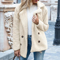 Loose Lapel Fluffy Coat Winter Button Jacket Cardigan Outwear For Women Clothing - 𝓢𝓱𝓸𝓹𝓵𝓮𝓬𝔂